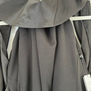 Adrianna Papell black crêpe taffeta bow gown